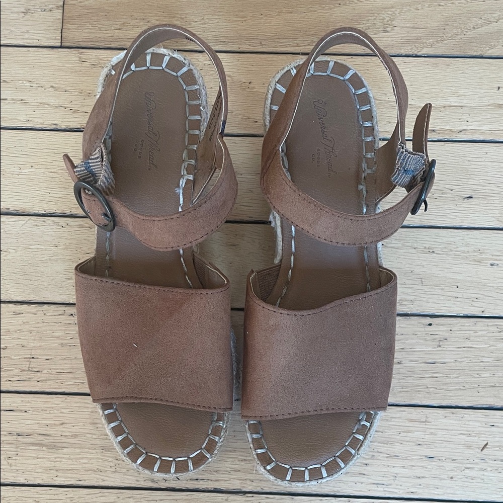 Universal Thread Tan Suede Ankle-Strap Sandals - image 1